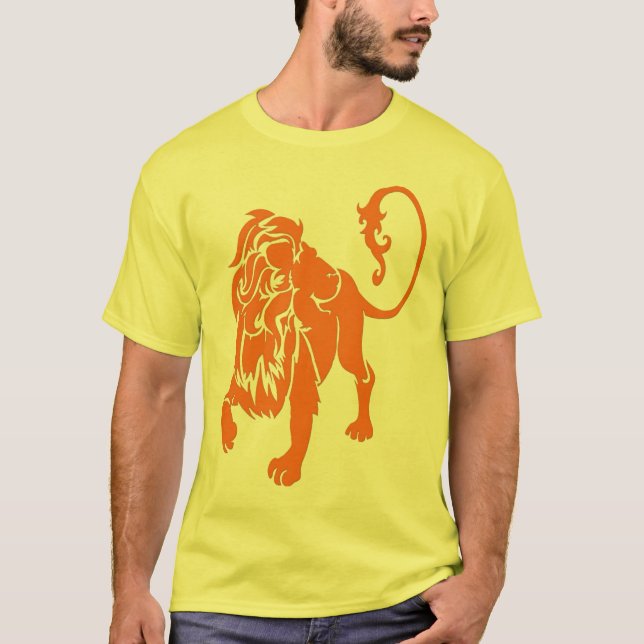 Camiseta laranja do leão (Frente)