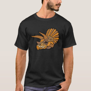 Camiseta Laranja do triceratops do art deco