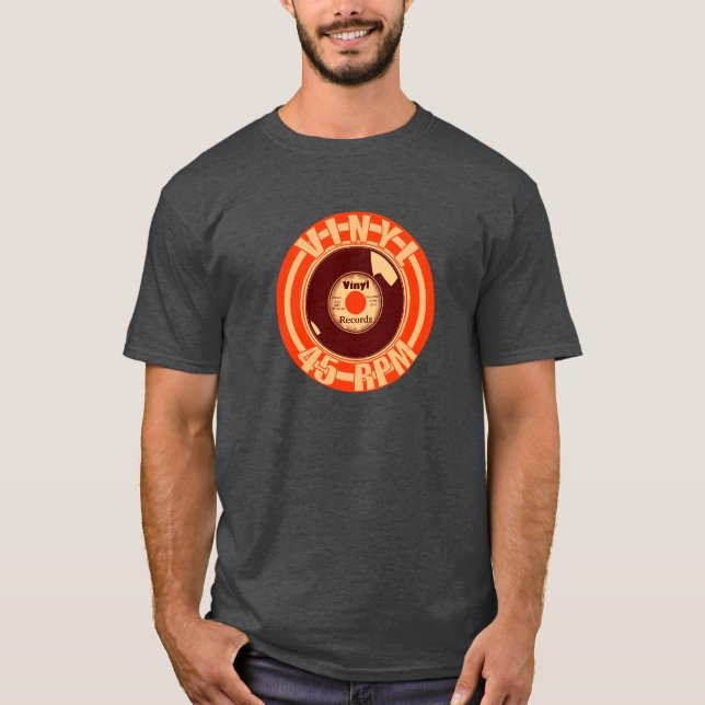 Camiseta Laranja do vinil 45 (Frente)