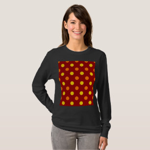 Camiseta Laranja e Amarelo Bolinhas em Vermelho