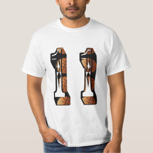 Camiseta Laranja E Negra De Basquete 11,