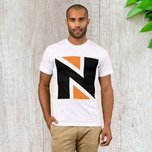 Camiseta Laranja E Preto - Letra N Mens T-Shirt