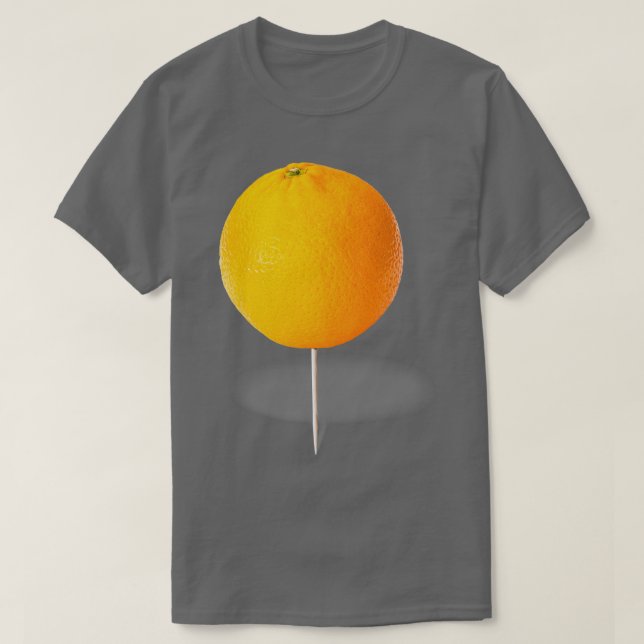 Camiseta Laranja em palito de dente Então casei-me com um a (Frente do Design)