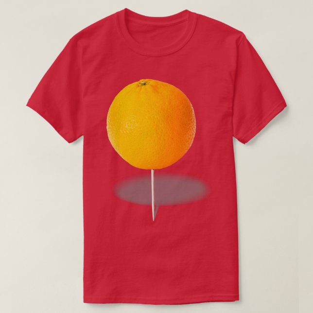 Camiseta Laranja em palito de dente Então casei-me com um a (Frente do Design)