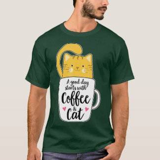 Camiseta Laranja Engraçado Café Mug Cat Lover