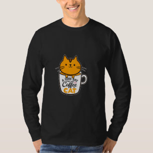 Camiseta Laranja Engraçado Café Mug Cat Lover