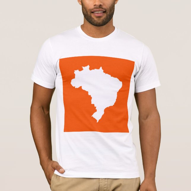 Camiseta Laranja Festivo Brasil em Emporio Moffa (Frente)