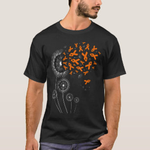 Camiseta Laranja Fita e Leucemia Dandelion Mon