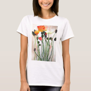 Camiseta Laranja Flores tortuosas