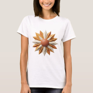 Camiseta Laranja Fresca FLOR LARANJA E BRANCA Design Modern