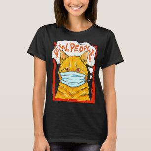 Camiseta Laranja Gato Ow Pessoas Vestindo Kit Sarcasm de Má