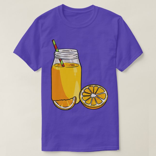Camiseta Laranja Juice Laranja Fruta Suco Bebida (Frente do Design)