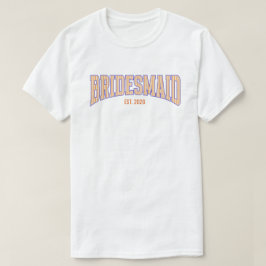 Camiseta Laranja + Listra Bege Azul-Marinho BRIDESMAID Desp