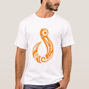 Camiseta Laranja maori de Matau do Fishhook - ideia do