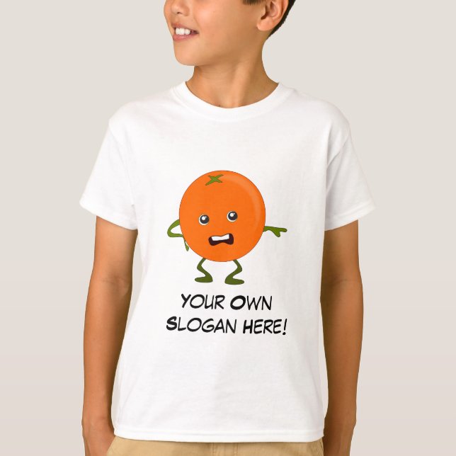 Camiseta Laranja Mau com Slogan Personalizável (Frente)