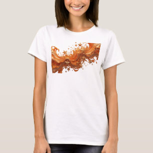 Camiseta Laranja na Moda ESTRELAS DORADAS E OURO LÍQUIDO
