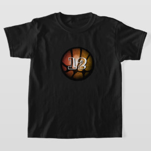 Camiseta Laranja Negro - Número da Bola de Basquete