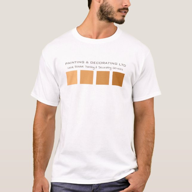 Camiseta Laranja Ombre Squares, Painter & Decorator Adverte (Frente)