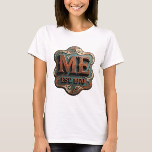 Camiseta Laranja Ousado ME EST 1970 Design Moderno