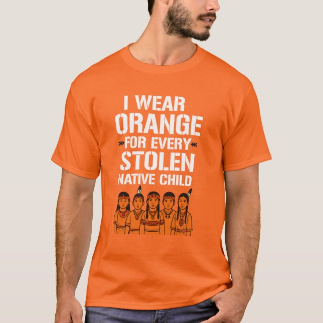 Camiseta Laranja para cada criança Unidade Nativa Americana (Frente)