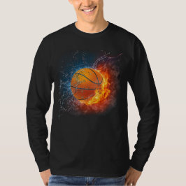 Camiseta Laranja queimando basquete, NBA Basquete Esporte
