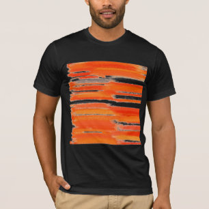 Camiseta Laranja retro abstrata da pintura
