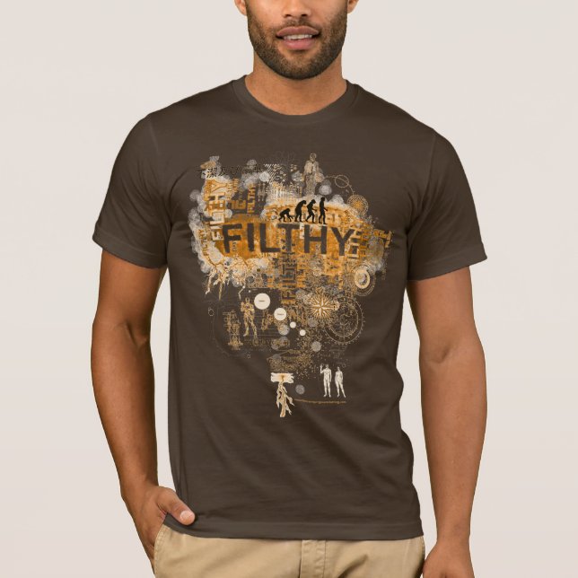 Camiseta Laranja sangrenta da evolução (Frente)