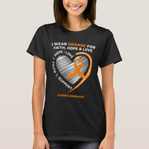 Camiseta Laranja Sensibilização Fé Esperança Amor Cristã