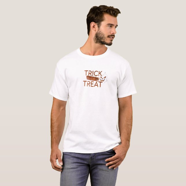 Camiseta Laranja Simples Traquinagem ou Ameaça (Frente Completa)