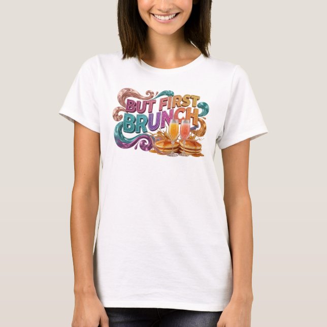 Camiseta Laranja Statement MAS PRIMEIRO BRUNCH (Frente)