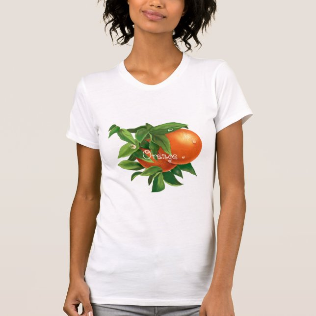 Camiseta Laranja suculenta com gotas d'água (Frente)