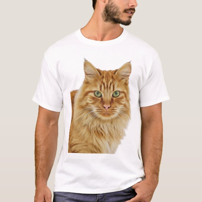 Camiseta Laranja Tabby Retrato (Frente)