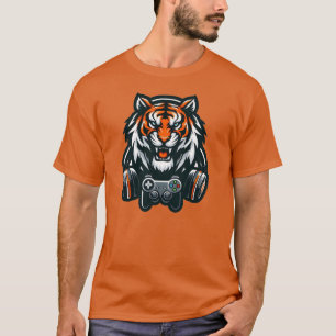 Camiseta Laranja Tiger Gamer para Homens