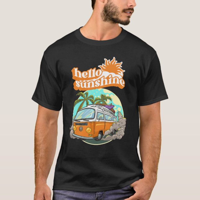 Camiseta Laranja White Cartoon Ilustração Olá Sol (Frente)