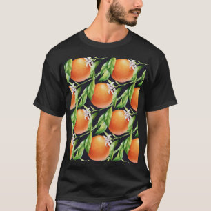 Camiseta Laranjas de Aquarela: Padrão Sem Costura De Citros
