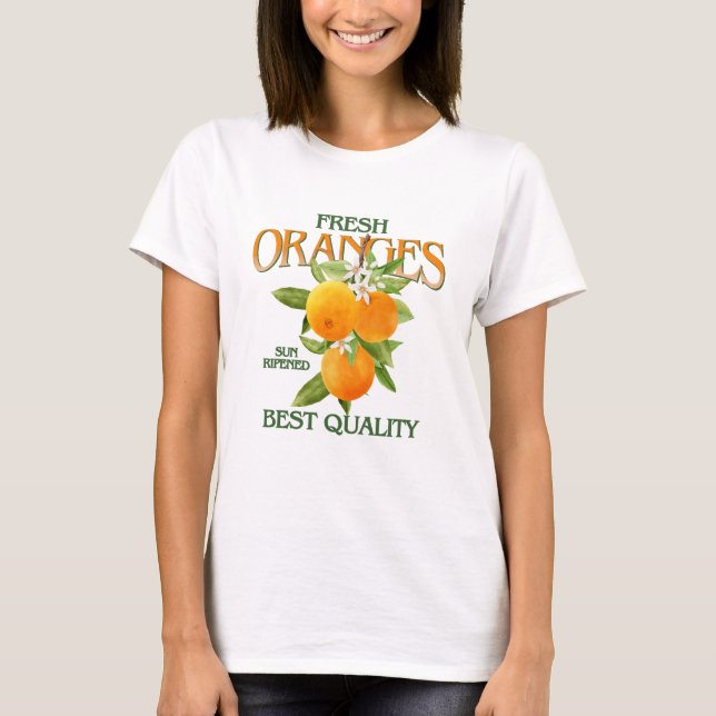 Camiseta Laranjas Frescas - Melhor Qualidade (Frente)