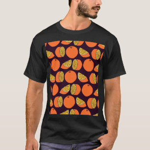 Camiseta Laranjas sem soldadura, textura de safra.