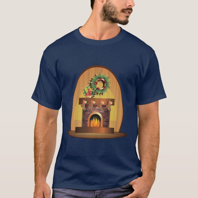 Camiseta Lareira de Natal (Frente)