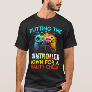 Camiseta Largando o Controle Para uma Verificação da Realid
