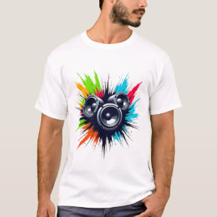 Camiseta Largas de latas e pinceladas, Música Consegue Arte