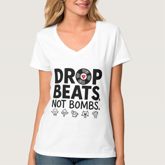 Camiseta Largas não batem bombas mascote (Frente)