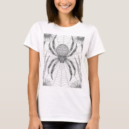 Camiseta Large Spider on Web in Tree Branches Coloring Page