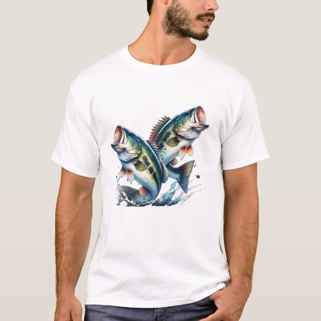 Camiseta Largemouth Bass Fish Fishing (Frente)
