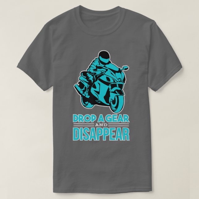 Camiseta Largue uma engrenagem e desapareça do Biker e da m (Frente do Design)