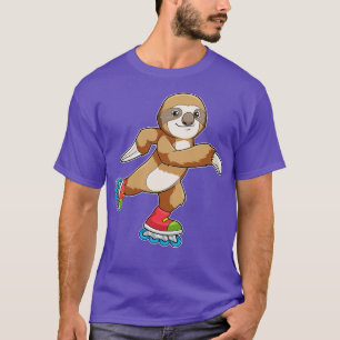 Camiseta Largura como skater com skates em linha