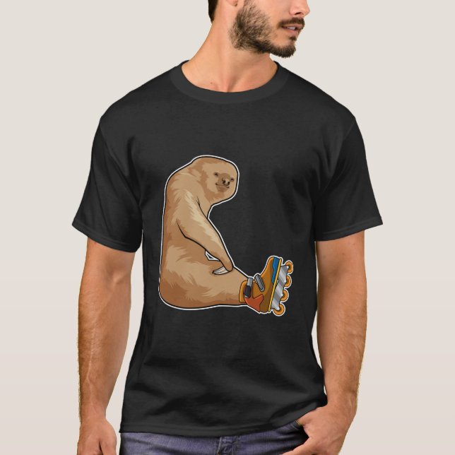 Camiseta Largura como skater em linha com skates em linha (Frente)