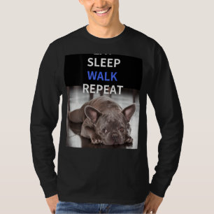 Camiseta Largura curta do logotipo do Bulldog REPEAT SLEEP