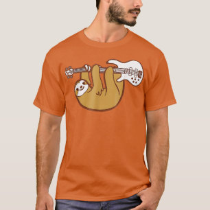 Camiseta Largura De Bass Guitarra Lenta Jam Funny Sloth Lov