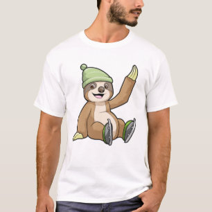 Camiseta Largura na patinação de gelo com skates de gelo