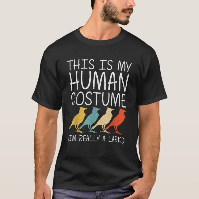 Camiseta Lark Halloween Costume Humano Passerine Bird Easy  (Frente)